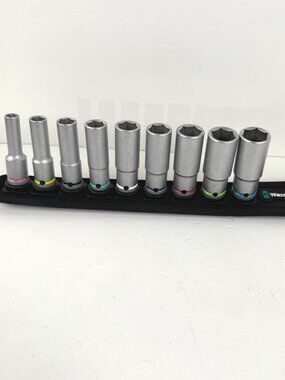 Wera 8790 HMB Belt B Deep 1 Socket Set 3/8" Drive Metric 9 Pieces MC-191